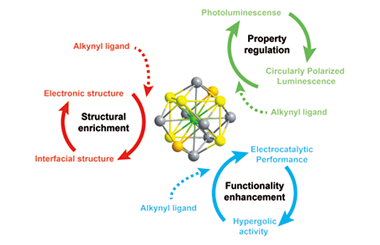 Alkynyl ligand for preparing atomically precise metal nanoclusters: Structure enrichment, property regulation, and functionality enhancement 2024.100405